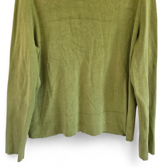 Pursuits Ltd. Vintage XL Green Silk/Nylon Blend V-Neck Cardigan Sweater Buttons - Picture 8 of 10
